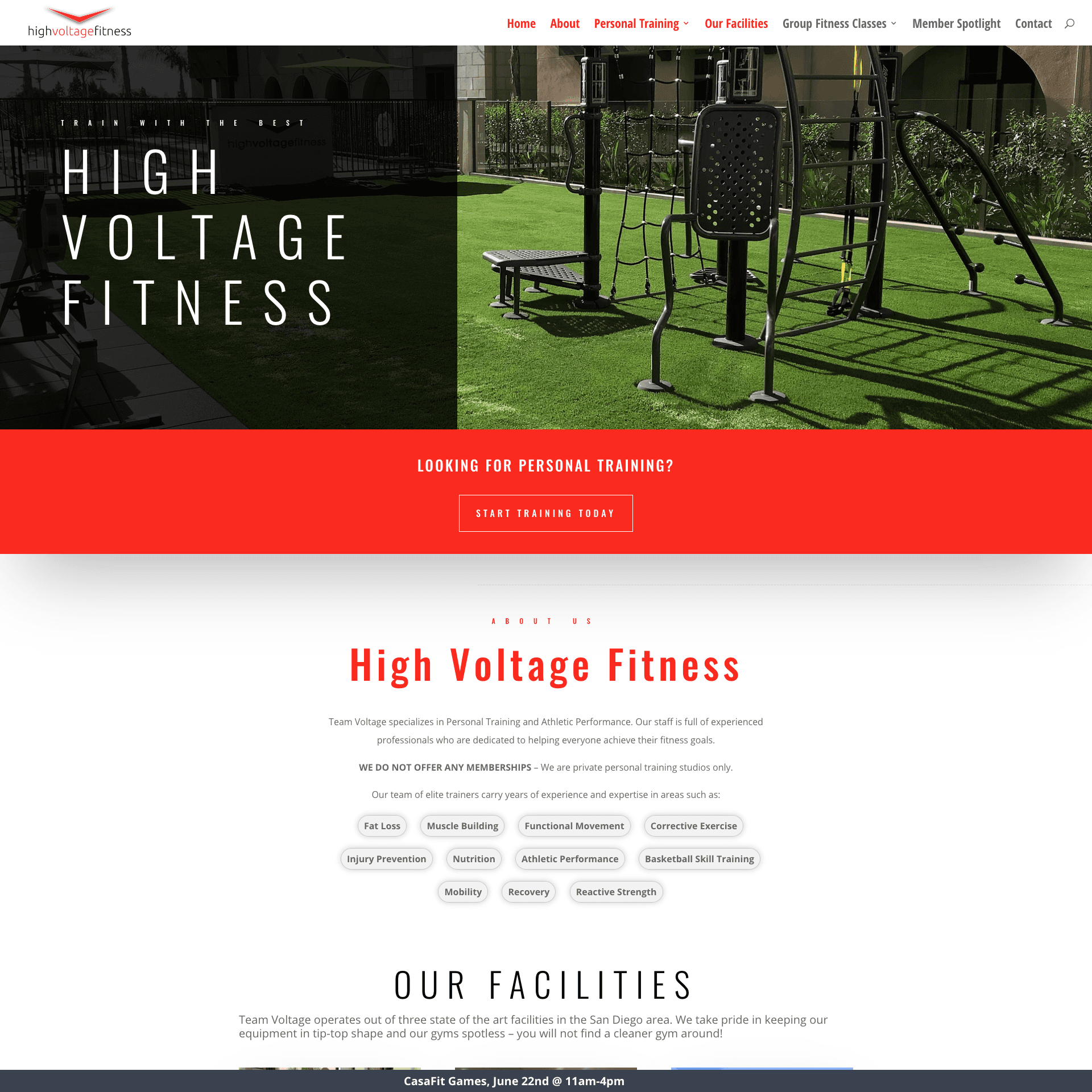 High Voltage Fitness - E-commerce, Website Development